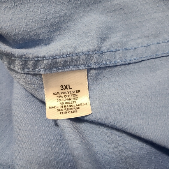 (653) Magellan Men's Short Sleeve Outdoor Sportswear Shirt, Size: 3XL, Blue - Picture 7 of 11